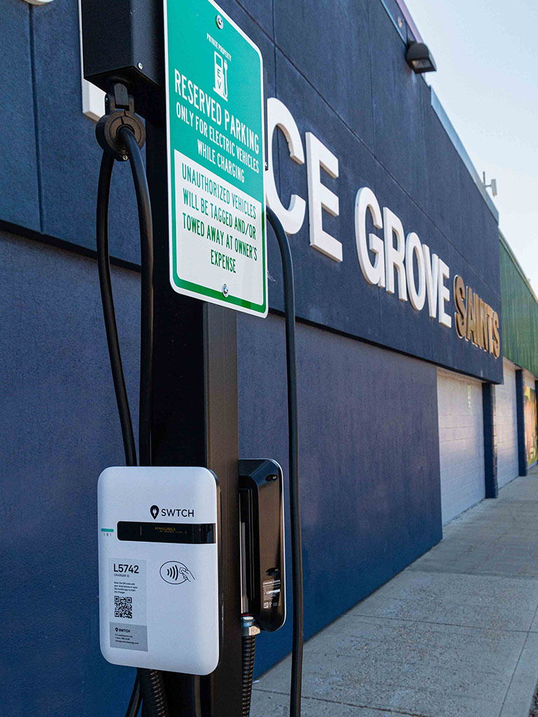 Agrena electric vehicle charging station closeup